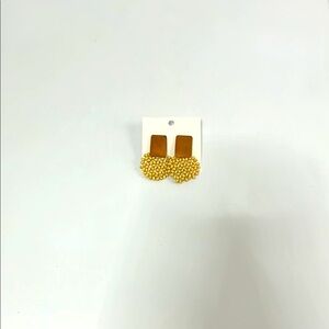 Brown and Gold Beaded Earrings